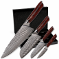 Preview: Set 4A (Chef Knife XL + Santoku Knife XL + Santoku Knife L + Paring Knife S) - Wolfblood RED